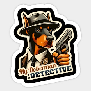 Detective Doberman Sticker